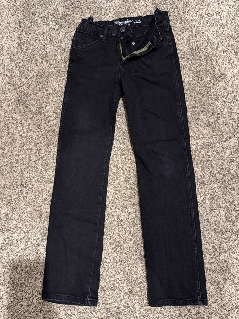 Wrangler Boys Retro Slim Straight Leg Black Jeans
